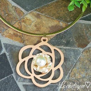 PENDANT LUXE SS - ROSE OF SHARON (RG)